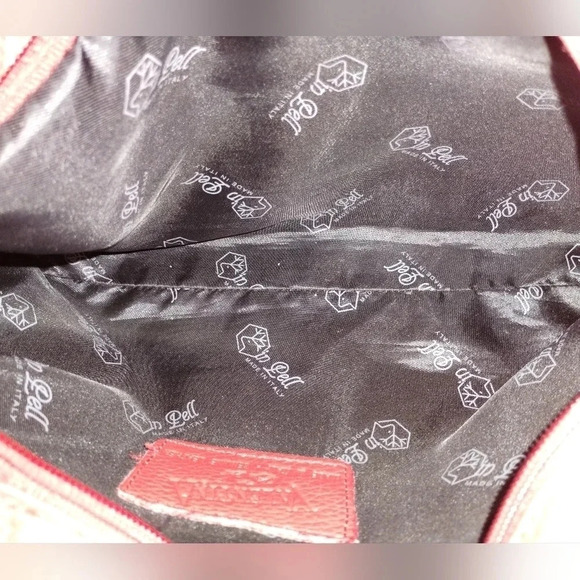 Valentina Handbag‎ in Red Large Made in Italy Genuine Pebbled Leather Luxury - Picture 6 of 11